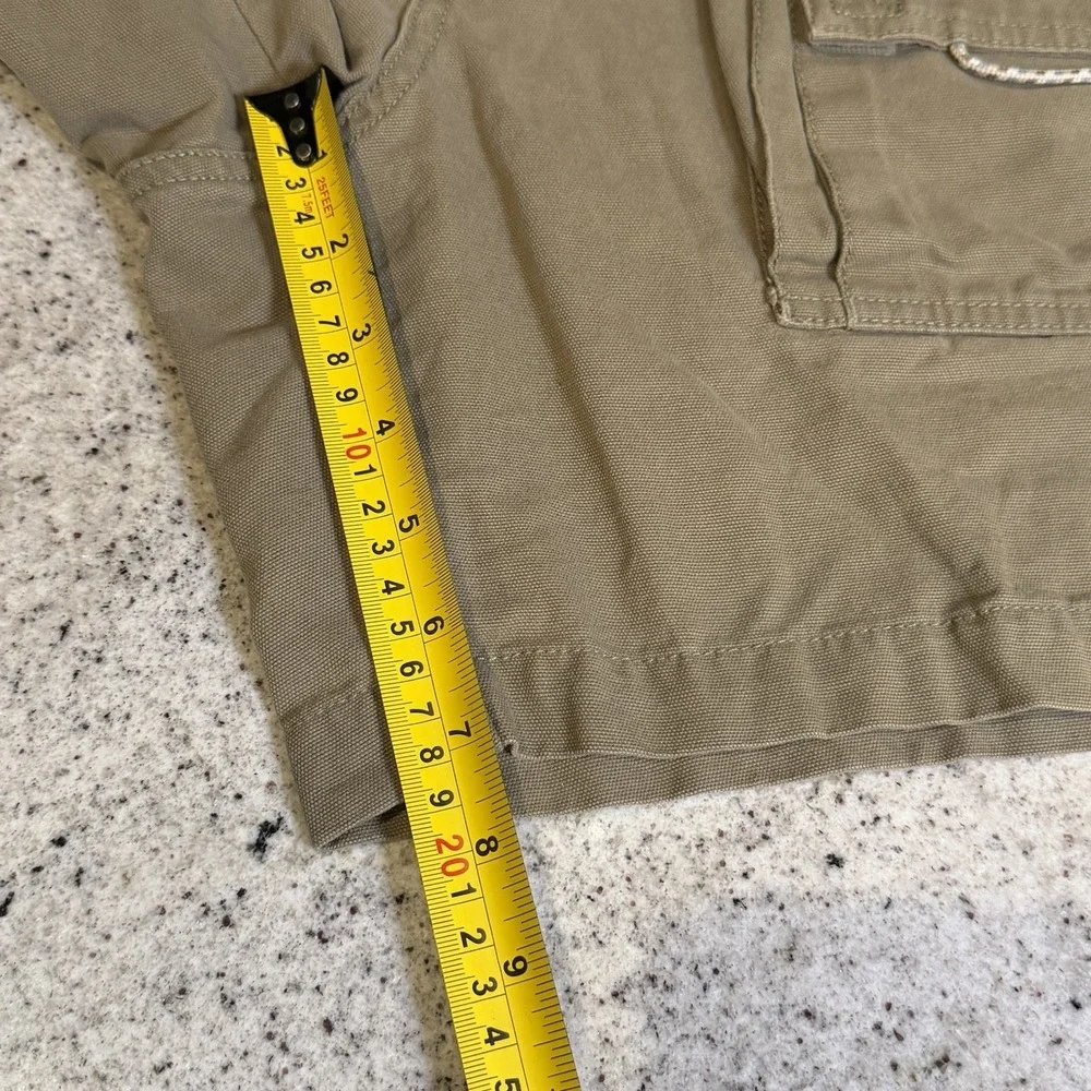 Vintage Columbia PFG Cargo Shorts Mens Small Khaki Beige Cotton Fishing Elastic
